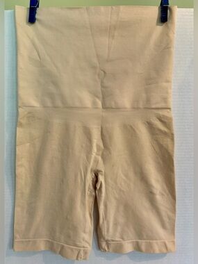 Beige High-Waist Shaping Shorts with Thigh Control